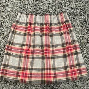 Plaid Skirt in Red and Gray